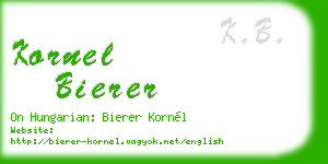kornel bierer business card